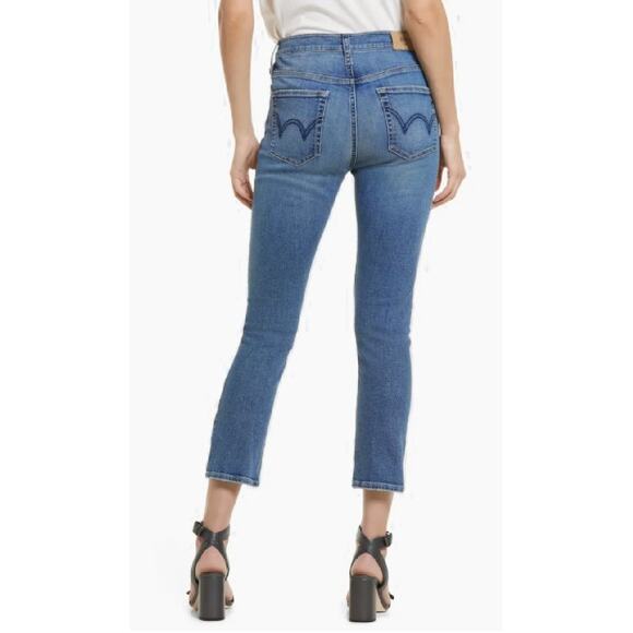 EDWIN Elin High Waist Straight Crop Jeans Size 28 in Vibe Medium Wash - Picture 3 of 9